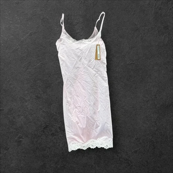 slim fit dress slacks SKIMS Fits Everybody Lace Slip Dress Marble main image 1